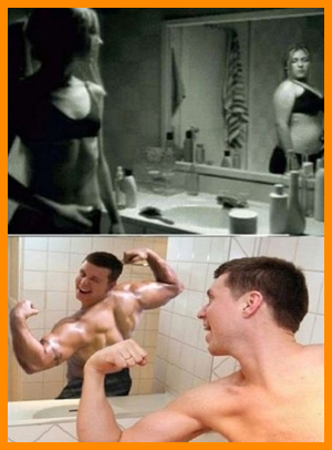 거울 볼 때 남녀차이 