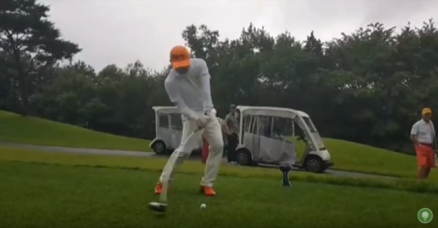 최호성 골퍼의 낚시꾼 스윙. 유튜브 캡처