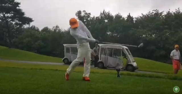 최호성 골퍼의 낚시꾼 스윙. 유튜브 캡처