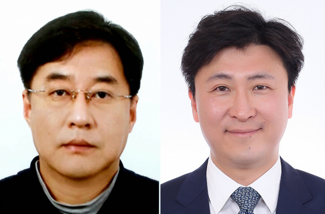 문재인 대통령은 6일 청와대 대변인에 강민석 전 중앙일보 콘텐트제작에디터(왼쪽), 춘추관장에 한정우 현 청와대 부대변인을 임명했다. 연합뉴스