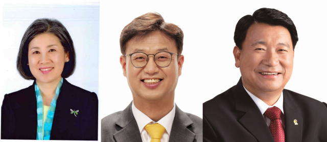 윤선진 더불어민주당 후보, 장태수 정의당 후보, 서중현 무소속 후보