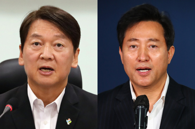 안철수 국민의당 서울시장 후보(왼쪽), 오세훈 국민의힘 서울시장 후보. 매일신문DB