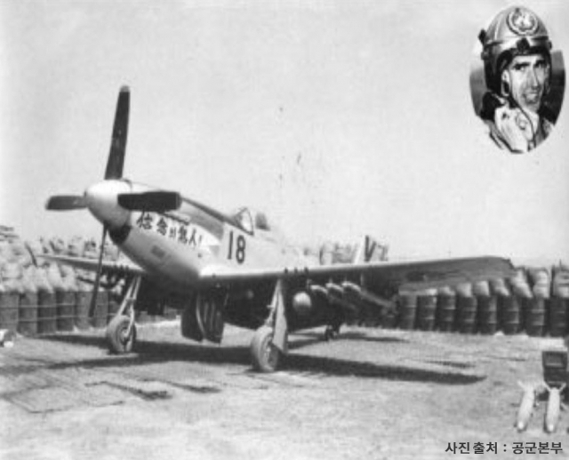 6·25 전쟁 영웅인 고 딘 헤스 미 공군 대령의 전투기.