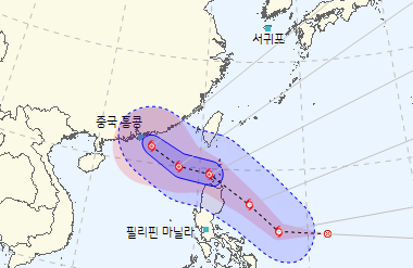 태풍 위파 위성 사진