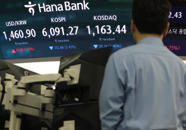 딜링룸 전광판 이미지